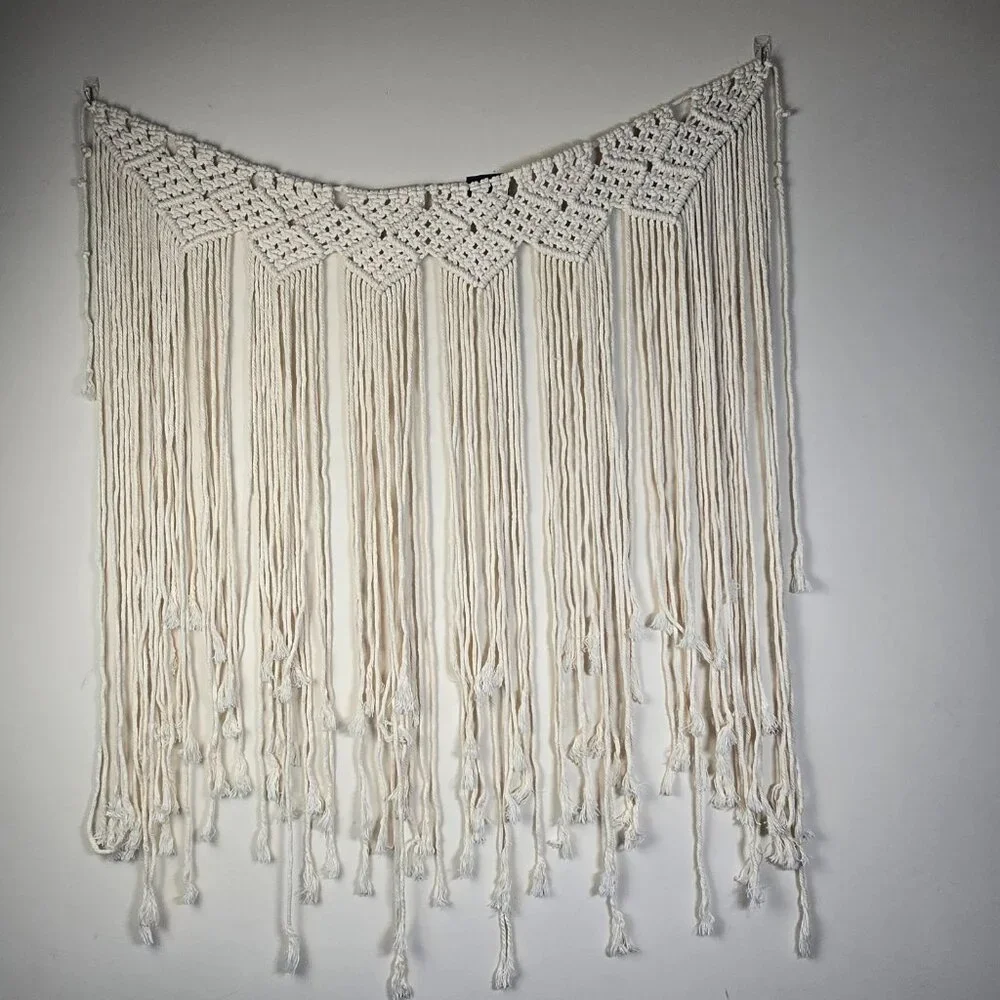 Boho Macrame Wall Hanging Handmade Cotton Rope Tapestry Fringe Bohemian Decor